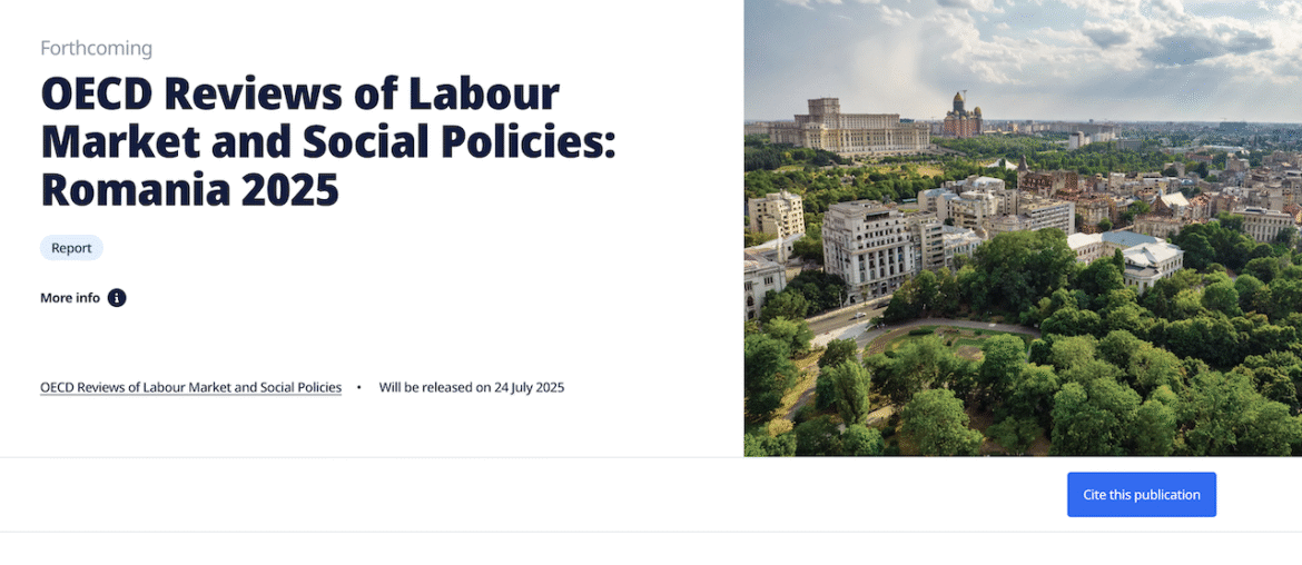 OCDE va lansa raportul privind politicile pieței muncii și ale politicilor sociale-România 2025