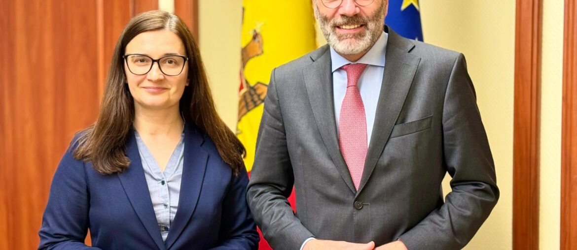 Cristina Gherasimov și Manfred Weber au discutat la Chișinău despre parcursul european al Republicii Moldova și etapele următoare ale negocierilor de aderare